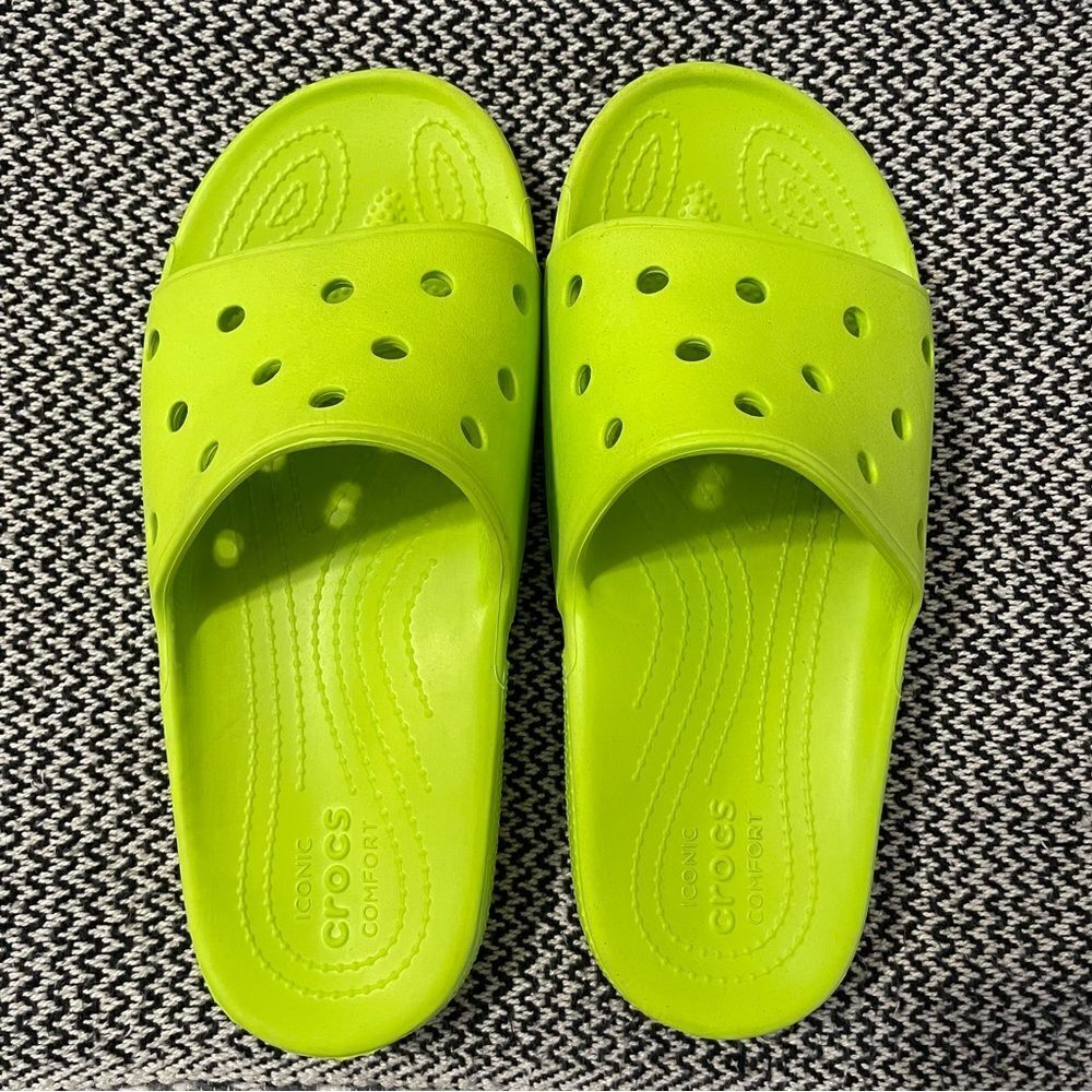 Crocs Classic Green Slide Sandals Sz-9Men/11Women